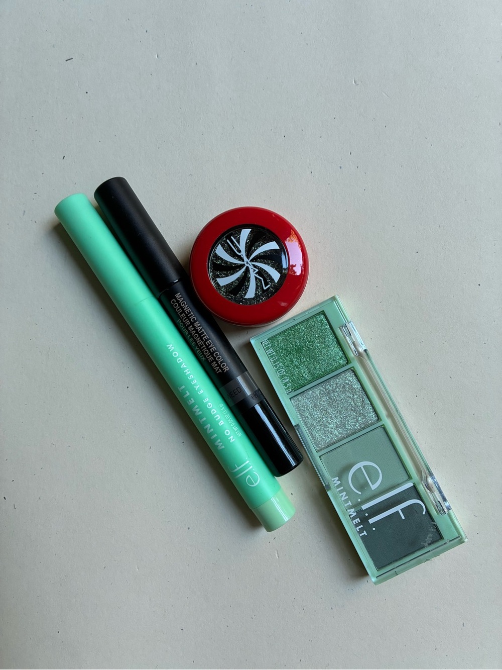 Green Eyeshadow Makeup Bundle - e.l.f., MAC, Nudestix